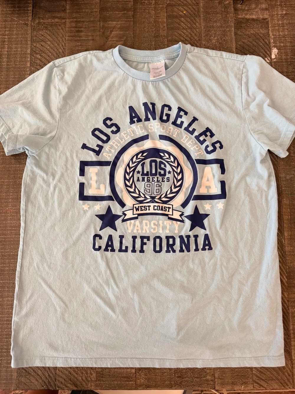 Los Angeles Varsity Graphic T-Shirt - Light Blue